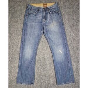 Wrangler Straight Fit Jeans Mens 32x32 Blue Premium Denim 100% Cotton 95DF0EH